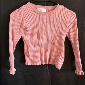 H&M Dusty Pink Ribbed Knit Top